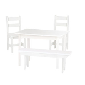 Rectangular Table with Two Chairs & One Bench